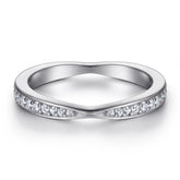 Round Zircon Cross Design Eternity Silver Ring